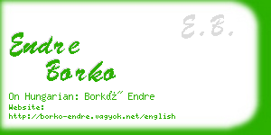 endre borko business card